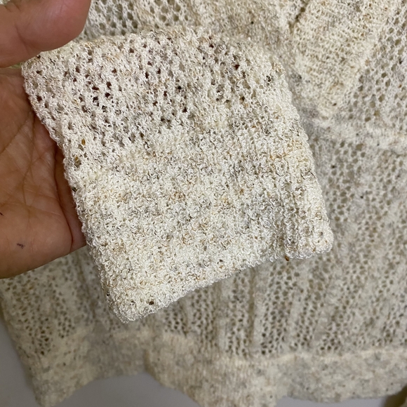 Cleo + Golf Women's V-neck Pull-over Hooded Sweater Open Knit Design - Picture 6 of 10